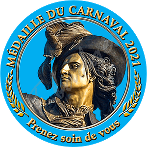 medaille du carnaval bleue
