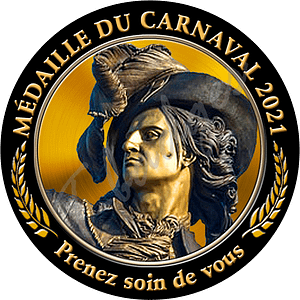 medaille du carnaval noir et or