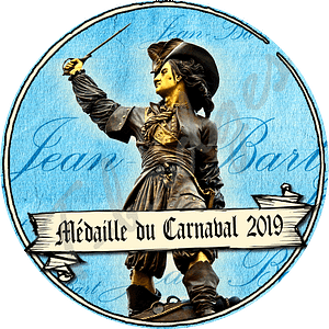 badge mm medaille du carnaval bleue