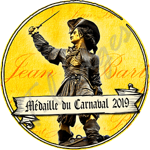 badge mm medaille du carnaval jaune