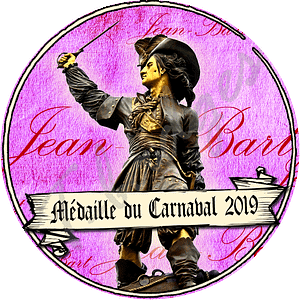 badge mm medaille du carnaval rose