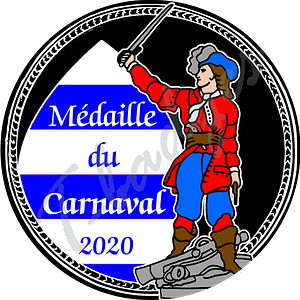 badge mm medaille du carnaval noire