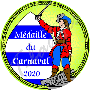 badge mm medaille du carnaval verte